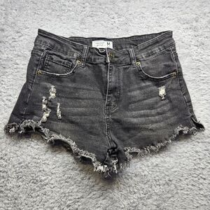 Conceited Jeans Womens Black Distressed Shorts Medium Daisy Dukes Casual